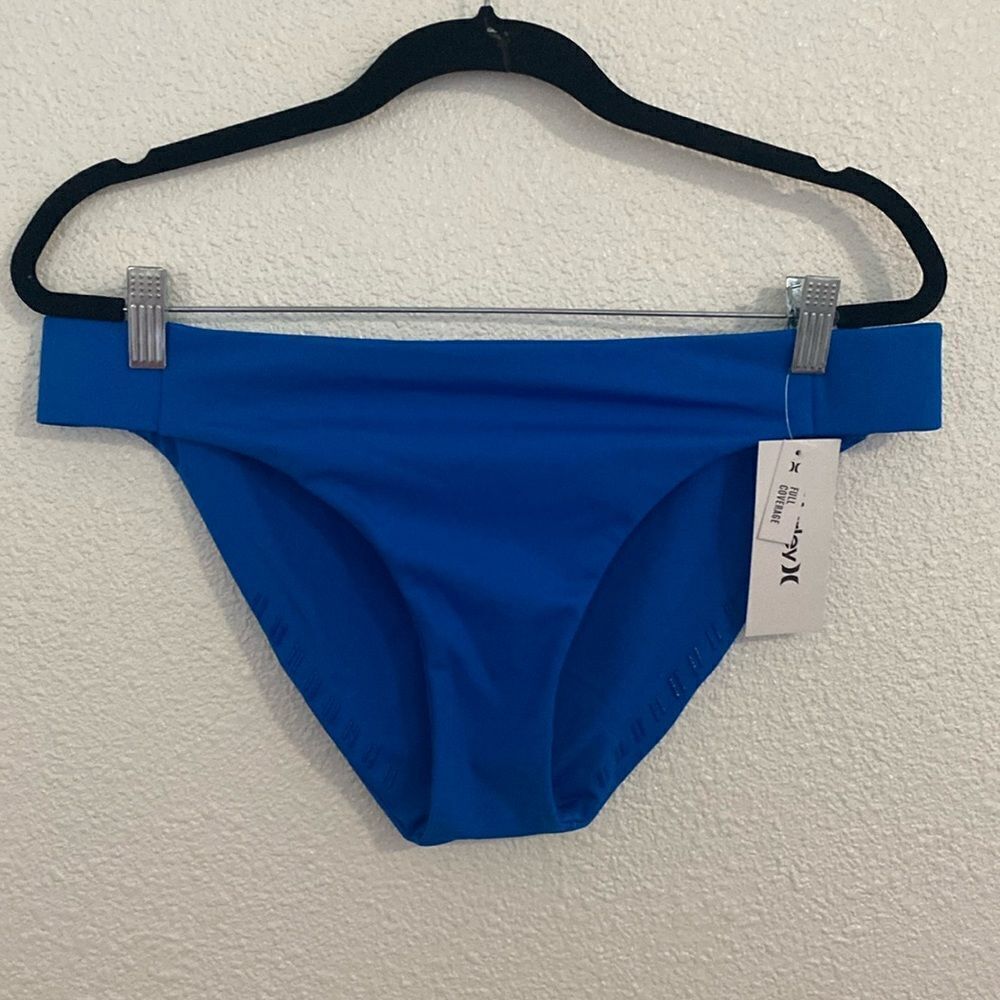 NWT-Hurley Max Solid Full Tab Side- Royal Blue- Bikini Bottom- Size XL